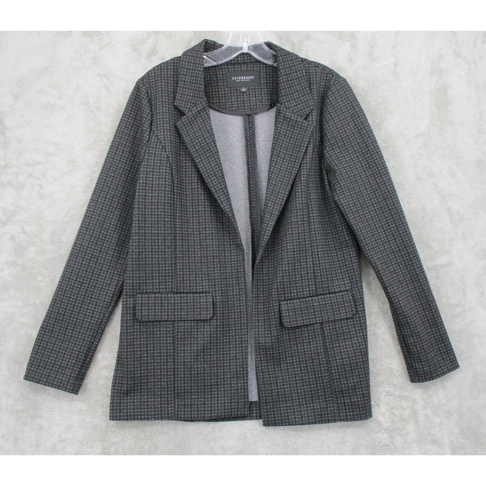 Liverpool Jacket Womens Small Ponte Knit Houndstooth Office‎ Preppy Academia